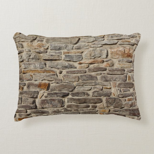 Rustic stone wall, textured decor decorative cushion (Front)