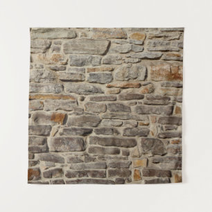 Rustic stone wall, textured decor tapestry