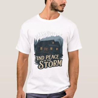 Rustic Storm Cabin – Peace in Nature T-Shirt