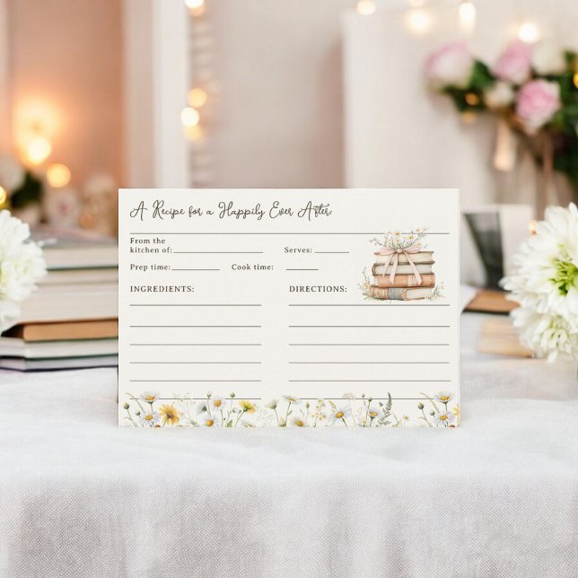 Rustic Storybook Floral Bridal Shower Recipe Enclosure Card (Rustic Storybook Floral Bridal Shower Recipe Enclosure Card)