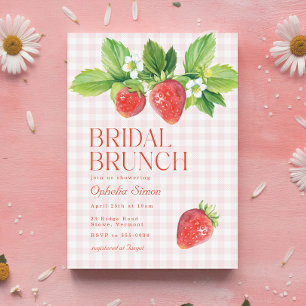 Rustic Strawberry Bridal Shower Brunch Invitation