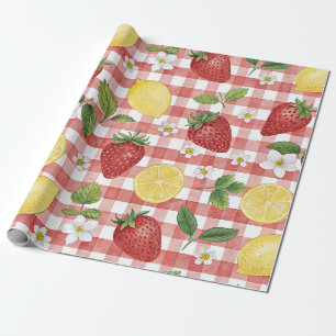 Rustic Strawberry & Citrus Earthy Pattern (6) Wrapping Paper