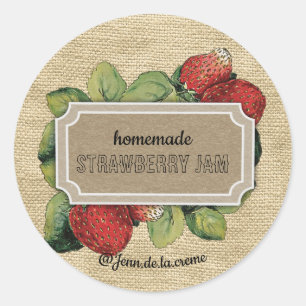 Rustic Strawberry Jam Catering  Classic Round Sticker