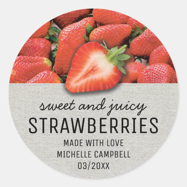 Strawberry Jam Canning Jar Label