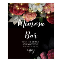 Rustic string lights bridal shower mimosa bar
