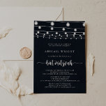 Rustic String Lights Calligraphy Bat Mitzvah Invitation<br><div class="desc">This rustic string lights calligraphy bat mitzvah invitation is perfect for a modern bat mitzvah. The design features beautiful hand-painted string lights in a dark blue background.</div>