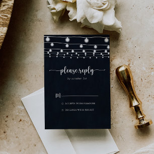 Rustic String Lights Calligraphy RSVP