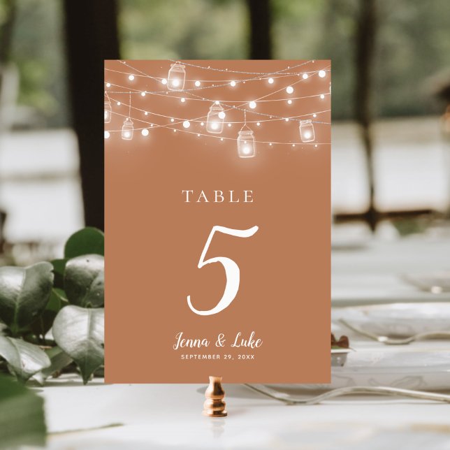 Rustic String Lights Double Sided Wedding Table Nu Number (Creator Uploaded)