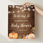 Rustic String Lights Fall Pumpkin Baby Shower Poster<br><div class="desc">Rustic Autumn Leaves String Lights Bridal Shower Sign Poster. (1) The default size is 8 x 10 inches, you can change it to a larger size. (2) For further customization, please click the "customize further" link and use our design tool to modify this template. (3) If you need help or...</div>