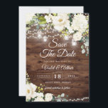 Rustic String Lights Floral Wedding Save The Date  Invitation<br><div class="desc">Matching Wedding Collection in Store!</div>