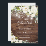 Rustic String Lights Floral Wedding Save The Date  Invitation<br><div class="desc">Matching Wedding Collection in Store!</div>