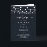 Rustic String Lights Folded Wedding Program Programme<br><div class="desc">This rustic string lights folded wedding program is perfect for a modern wedding. The design features beautiful hand-painted string lights.

Include a quote or short message,  order of service,  wedding party and thank you message.</div>
