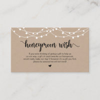 Rustic String Lights, Kraft, Honeymoon Wish