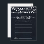Rustic String Lights Simple Bucket List Cards<br><div class="desc">These rustic string lights simple bucket list cards are the perfect activity for a simple wedding reception or bridal shower. The design features beautiful hand-painted string lights in a dark blue background. Change the wording to suit any life event. Bucket list sign is sold separately.</div>