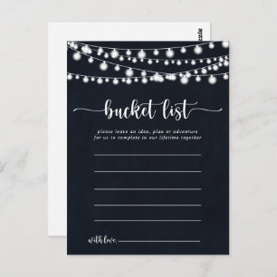 Rustic String Lights Simple Bucket List Cards