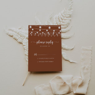 Rustic String Lights Terracotta Calligraphy RSVP