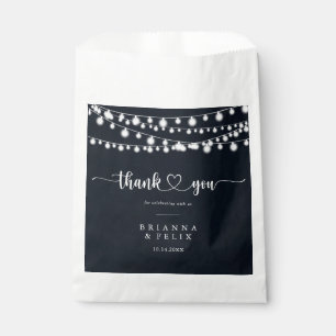 Rustic String Lights Thank You Wedding Favour Bags