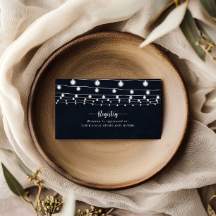 Rustic String Lights Wedding Gift Registry   Enclosure Card