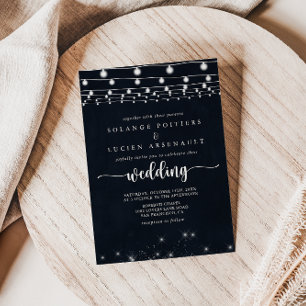 Rustic String Lights Wedding   Invitation