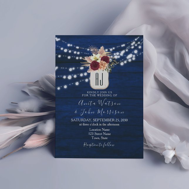 Rustic String Lights Wedding Invitation (Creator Uploaded)