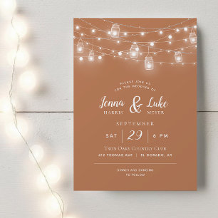 Rustic String Lights Wedding Invitation