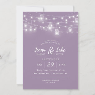 Rustic String Lights Wedding Invitation