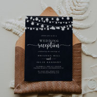 Rustic String Lights Wedding Reception