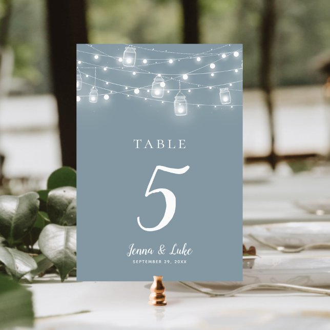 Rustic String Lights Wedding Table Numbers (Creator Uploaded)