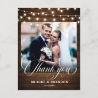 Rustic String Lights Wedding Thank you