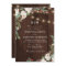 Rustic string lights winter wedding invitation