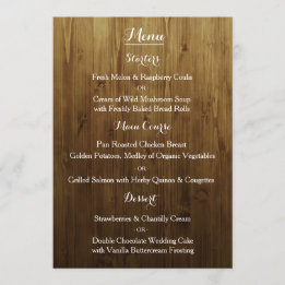 Rustic String Of Lights Country Wedding Menu