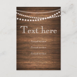 Rustic String of Lights RSVP 3.5" x 5" Plain Card