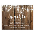 Rustic  String of lights sparkler send off wedding
