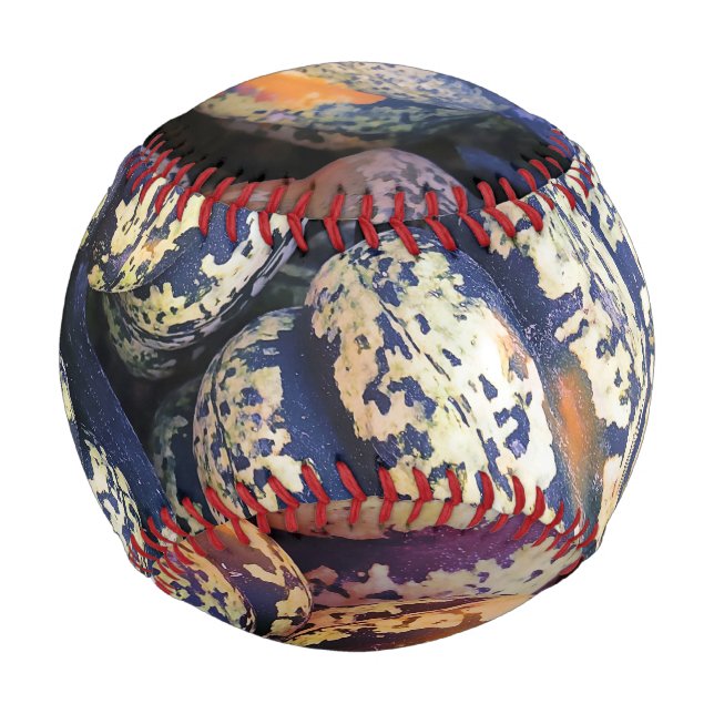 Rustic Striped Pumpkins  Baseball (Front)