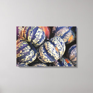 Rustic Striped Pumpkins Canvas Print