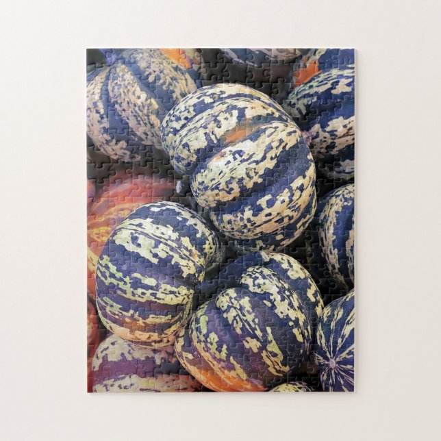 Rustic Striped Pumpkins  Jigsaw Puzzle (Vertical)