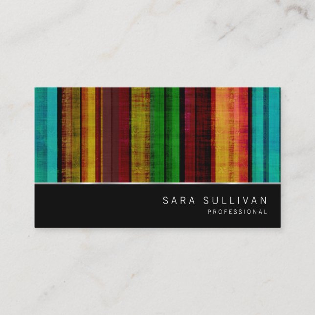 Rustic Stripes Pattern Professional BusinessCard Business Card (Front)