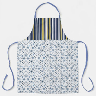 Rustic Style: Soft Stripes with Floral Accents Apron