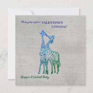 Rustic Style Valentine Invitation with Giraffes