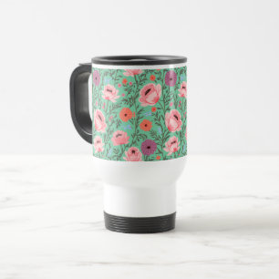 Rustic-Style Watercolor Wildflowers Travel Mug