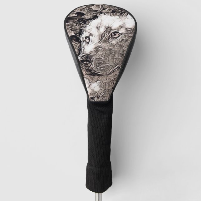 rustic style - wolf golf head cover (Front)