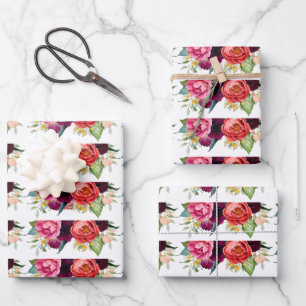 Rustic Stylish Floral Bouquets Wrapping Paper Sheet