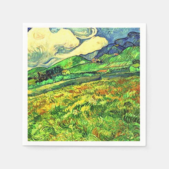Rustic Stylish Landscape at Saint Remy Painting Napkin (Front)