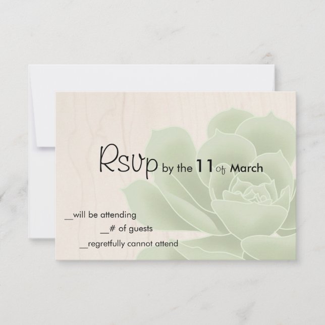 Rustic Succulent RSVP (Front)