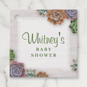 Rustic Succulents Favour Tags