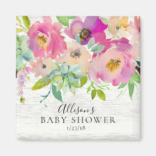 Rustic  Succulents Floral Shower Favour  Magnet