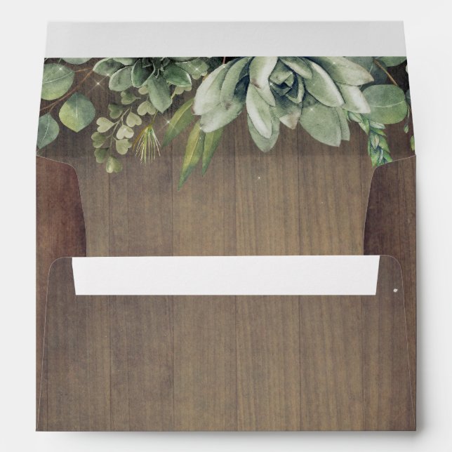 Rustic Succulents Greenery Envelope (Back (Bottom))