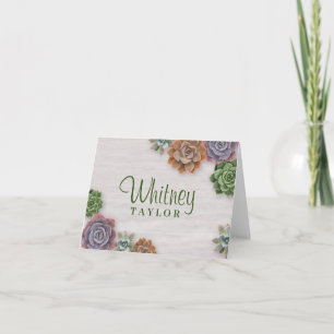 Rustic Succulents Note Card