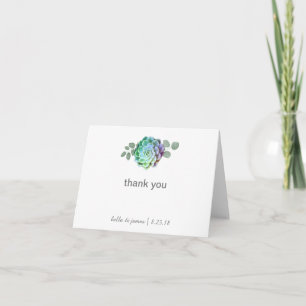 Rustic Succulents Wedding Thank You Note Cards