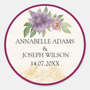Rustic Summer aesthetic Wildflower Wedding Classic Round Sticker
